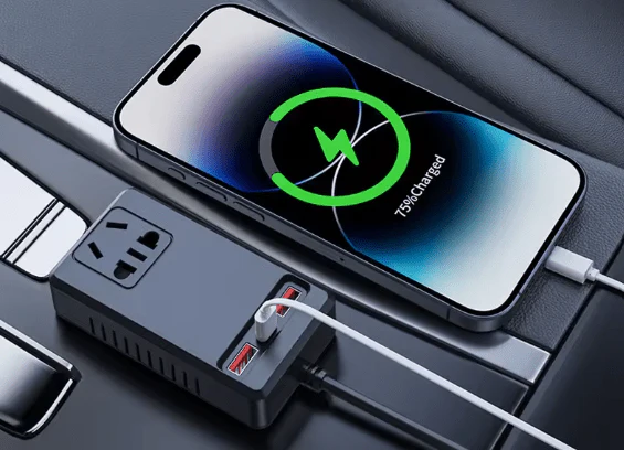 C12 Intelligent Car Power Inverter ⚡ | 150W AC Converter with USB-A & USB-C Ports 🚗🔋